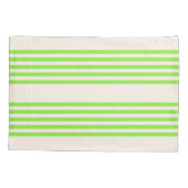 Zitronengrün und Beige, fünf Streifen Kissenbezug (Rückseite)