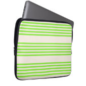 Zitronengrün und Beige, fünf Streifen Laptopschutzhülle (Vorne Rechts)