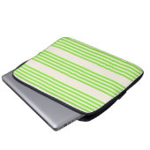 Zitronengrün und Beige, fünf Streifen Laptopschutzhülle (Vorne Knopf)