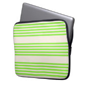Zitronengrün und Beige, fünf Streifen Laptopschutzhülle (Vorderseite Links)