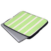 Zitronengrün und Beige, fünf Streifen Laptopschutzhülle (Vorne Knopf)