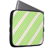 Zitronengrün und Beige, fünf Streifen Laptopschutzhülle (Vorne Rechts)