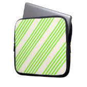 Zitronengrün und Beige, fünf Streifen Laptopschutzhülle (Vorderseite Links)