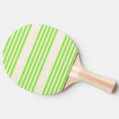 Zitronengrün und Beige, fünf Streifen Tischtennis Schläger (Seitenansicht)