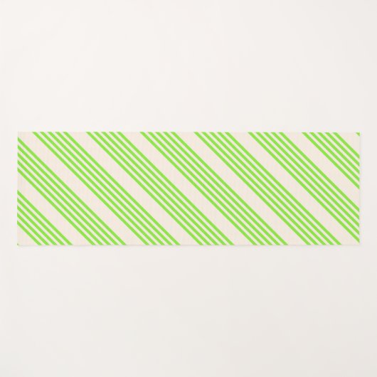 Zitronengrün und Beige, fünf Streifen Yogamatte (Vorderseite (Horizontal))