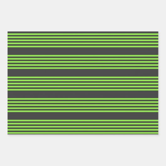 Zitronengrün und fünf Streifen Geschenkpapier Set (Vorderseite)