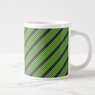 Zitronengrün und fünf Streifen Jumbo-Tasse
