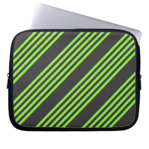 Zitronengrün und fünf Streifen Laptopschutzhülle