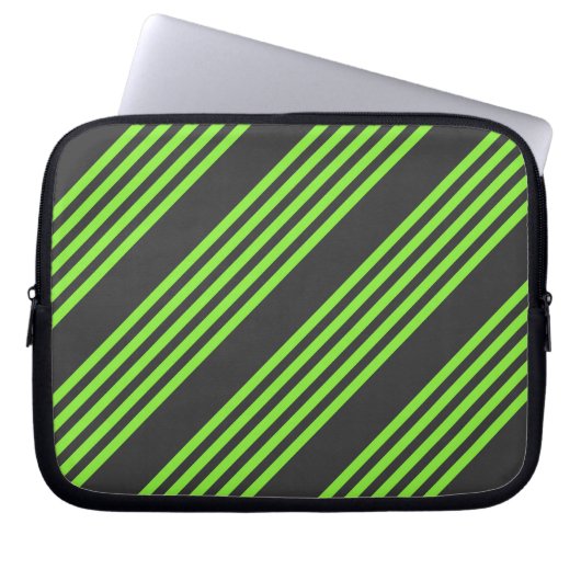 Zitronengrün und fünf Streifen Laptopschutzhülle (Vorderseite)