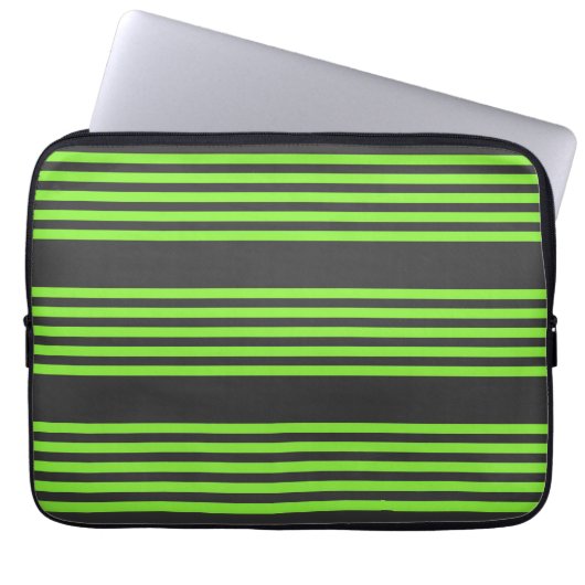 Zitronengrün und fünf Streifen Laptopschutzhülle (Vorderseite)