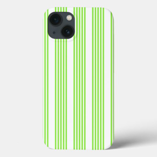 Zitronengrün und weiß, fünf Streifen Muster Case-Mate iPhone Hülle (Rückseite)
