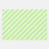 Zitronengrün und weiß, fünf Streifen Muster Geschenkpapier Set (Vorderseite 2)
