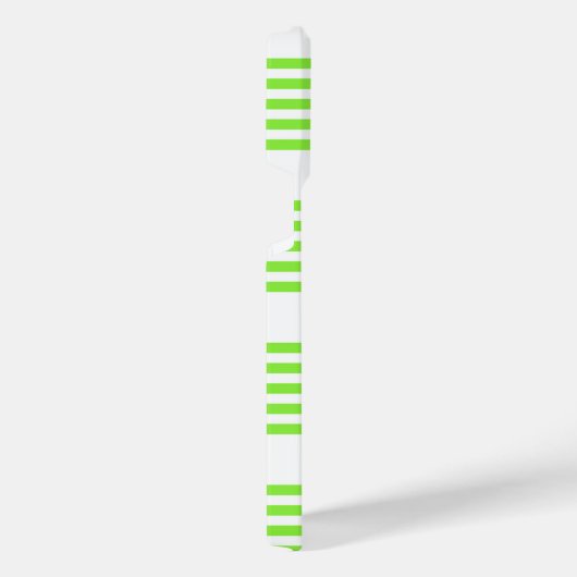 Zitronengrün und weiß, fünf Streifen Muster iPhone Hülle (Rechte Seite)