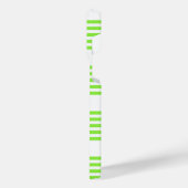 Zitronengrün und weiß, fünf Streifen Muster iPhone Hülle (Linke Seite)