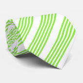 Zitronengrün und weiß, fünf Streifen Muster Krawatte (Gerollt)