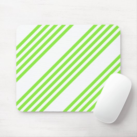 Zitronengrün und weiß, fünf Streifen Muster Mousepad (Mit Mouse)