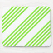 Zitronengrün und weiß, fünf Streifen Muster Mousepad (Vorne)