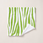 Zitronengrün-weiße Zebramuster Badhandtuch Set (Waschlappen)