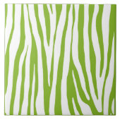 Zitronengrün-weiße Zebramuster Fliese (Vorderseite)