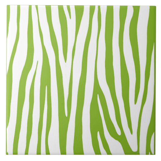 Zitronengrün-weiße Zebramuster Fliese (Vorderseite)