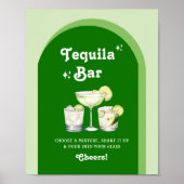 Zitronengrün Zitrus Retro Tequila Bar Poster (Vorne)