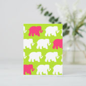 Zitronengrüne Elefanten Postkarte (Stehend Vorderseite)