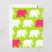 Zitronengrüne Elefanten Postkarte (Vorne/Hinten)