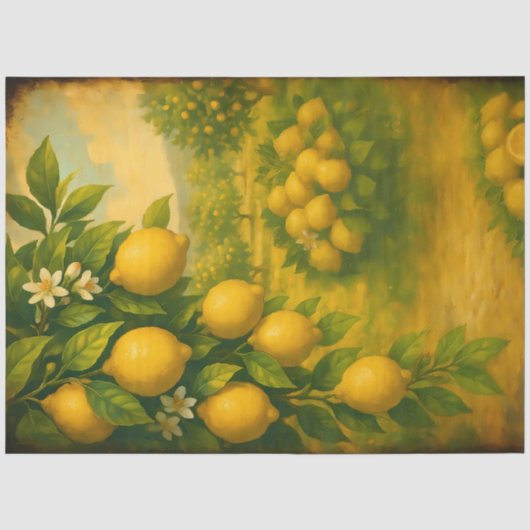 Zitronenhain-Orchard-Decoupage Seidenpapier (Vorderseite)