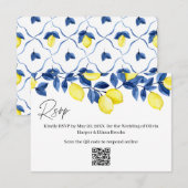Zitronenhochzeit RSVP QR-Code Karte (Vorne/Hinten)