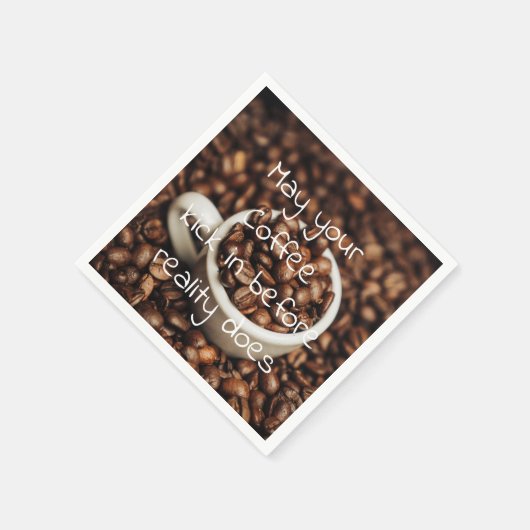 Zitronenkaffee / Kaffeebohnen Serviette (Ecke)