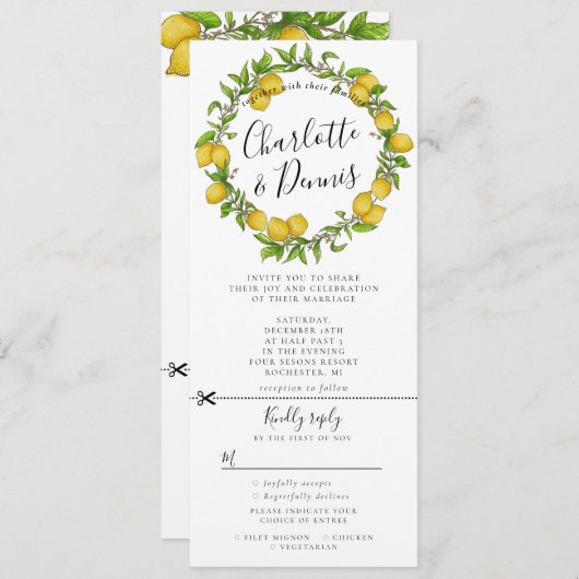 Zitronenkranz mit uAwg Einladung (Vorne/Hinten)
