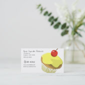 Zitronenkuchen-Visitenkarteschablone Visitenkarte (Stehend Vorderseite)