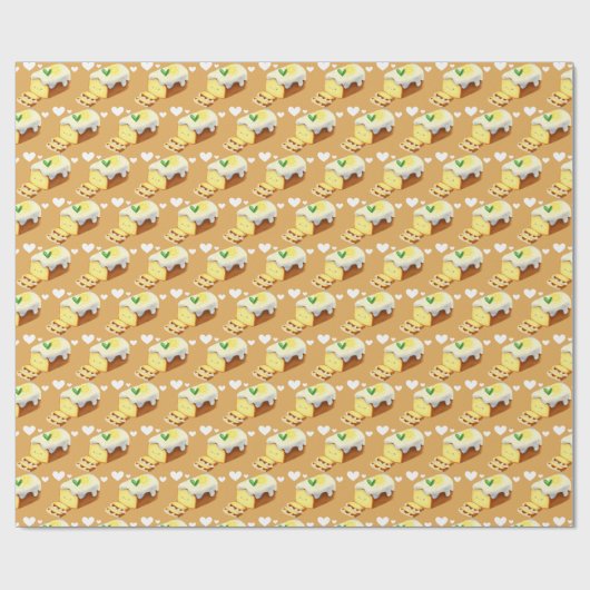 Zitronenkuchenbrot mit Glasur Geschenkpapier (Flach)
