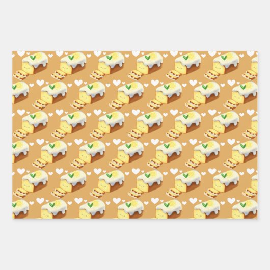 Zitronenkuchenbrot mit Glasur Geschenkpapier Set (Vorderseite)