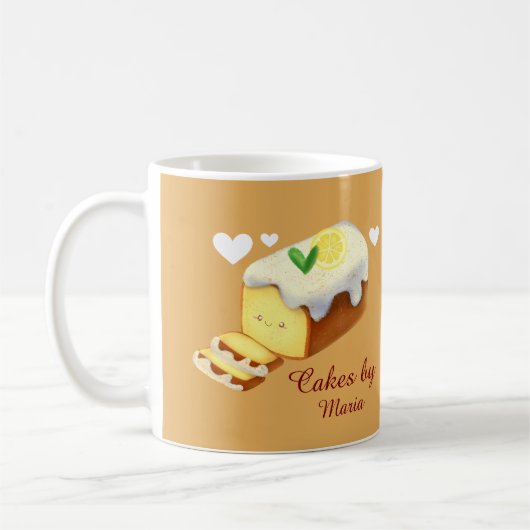 Zitronenkuchenbrot mit Glasur Kaffeetasse (Links)