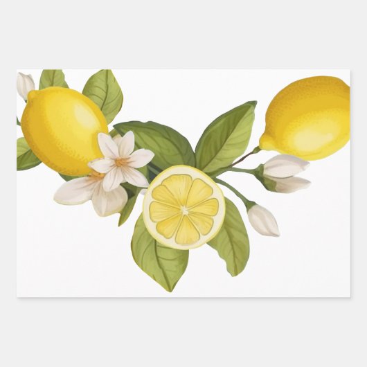 Zitronenlemon Geschenkpapier Set (Vorderseite 2)