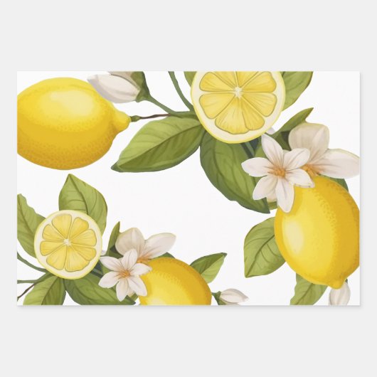 Zitronenlemon Geschenkpapier Set (Vorderseite)