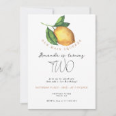 Zitronenlemon Lemonade 2. Geburtstag Einladung (Vorderseite)
