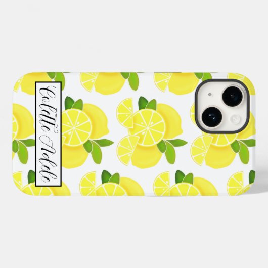 Zitronenlemonen-Zitronenscheiben tropische gelbe F Case-Mate iPhone Hülle (Rückseite (Horizontal))