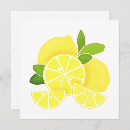 Zitronenlemonen-Zitronenscheiben tropische gelbe F Einladung (Vorne/Hinten)