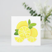 Zitronenlemonen-Zitronenscheiben tropische gelbe F Einladung (Stehend Vorderseite)