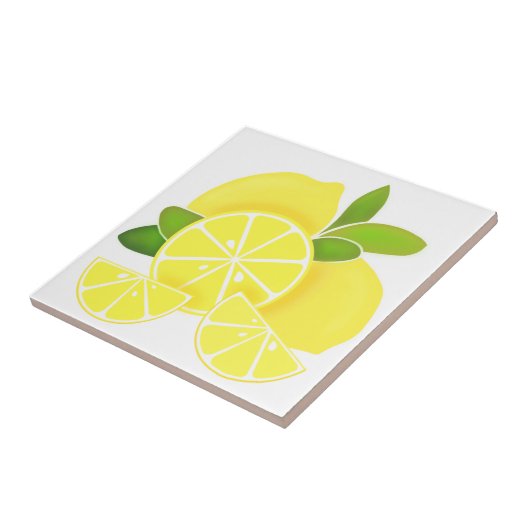 Zitronenlemonen-Zitronenscheiben tropische gelbe F Fliese (Seite)