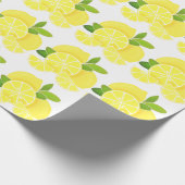 Zitronenlemonen-Zitronenscheiben tropische gelbe F Geschenkpapier (Ecke)