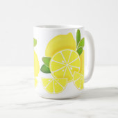 Zitronenlemonen-Zitronenscheiben tropische gelbe F Kaffeetasse (VorderseiteRechts)