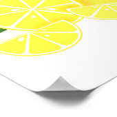 Zitronenlemonen-Zitronenscheiben tropische gelbe F Poster (Ecke)