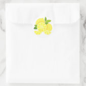 Zitronenlemonen-Zitronenscheiben tropische gelbe F Runder Aufkleber (Tasche)