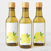 Zitronenlemonen-Zitronenscheiben tropische gelbe F Weinetikett (Flaschen)