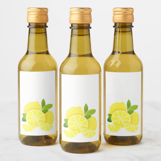 Zitronenlemonen-Zitronenscheiben tropische gelbe F Weinetikett (Flaschen)