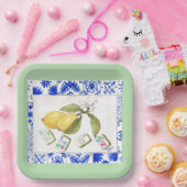 Zitronenmahjong grün pappteller (Party)