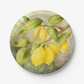 Zitronenmalerei Pappteller (Vorderseite)